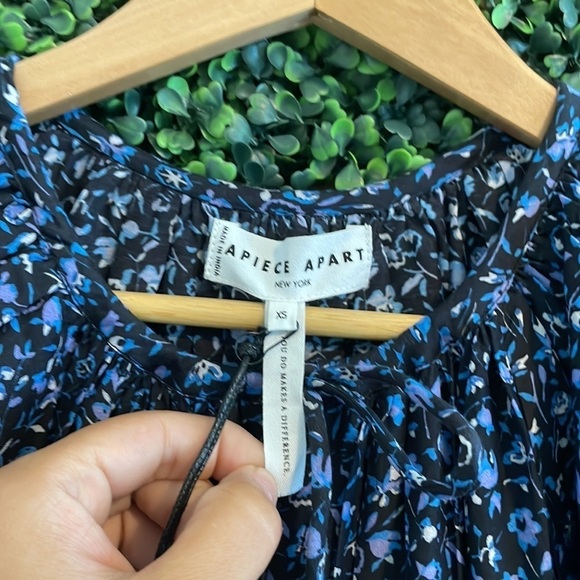 NWT Apiece Apart Mitte Floral Print Long Sleeve Cotton Mesa Dress - Picture 8 of 12